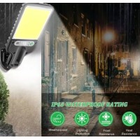 Соларна LED лампа, 117 LED COB, 30W със сензор за движение, дистанционно управление с 3 режима на светене